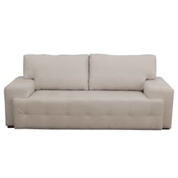 Sofá 3 Lugares Sala de Estar Roma 230 cm Couro Off White G58 - Gran Belo