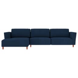 Sofá 310cm com Chaise Esquerda Franz Suede Azul G52 - Gran Belo