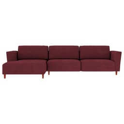 Sofá 310cm com Chaise Esquerda Franz Suede Bordô G52 - Gran Belo