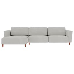Sofá 310cm com Chaise Esquerda Franz Suede Cinza G52 - Gran Belo
