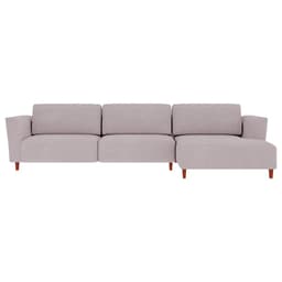 Sofá 350cm com Chaise Direita Franz Suede Rosê G52 - Gran Belo