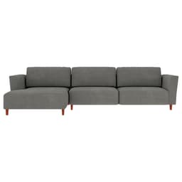 Sofá 370cm com Chaise Esquerda Franz Suede Grafite G52 - Gran Belo