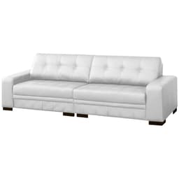 Sofá 4 Lugares 260cm Milano Couro Branco Fosco - Gran Belo