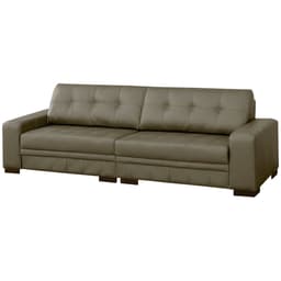 Sofá 4 Lugares 260cm Milano Couro Cinza - Gran Belo