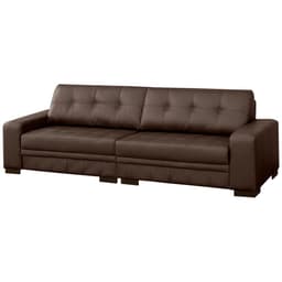 Sofá 4 Lugares 280cm Milano Couro Conhaque - Gran Belo