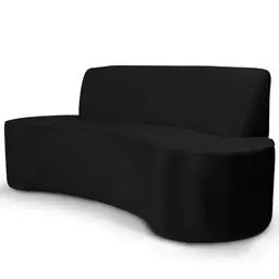 Sofá 4 Lugares Sala de Estar 260 cm Bélgica Veludo Preto G15 - Gran Belo