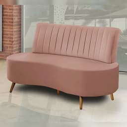 Sofá Decorativo 1,60M 2 Lugares Katara Veludo Rosê G33 - Gran Belo