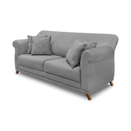 Sofá Decorativo 160cm 2 Lugares com 4 Almofadas Armstrong Veludo Cinza G63 - Gran Belo
