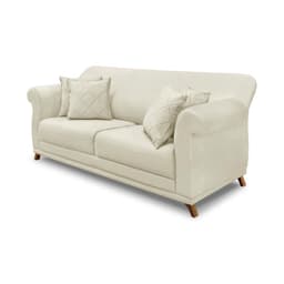 Sofá Decorativo 180cm 2 Lugares com 4 Almofadas Armstrong Veludo Bege G63 - Gran Belo