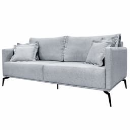 Sofá Decorativo 2 Lugares 160cm Pés em Aço Stagno Linho Cinza Rústico G63 - Gran Belo