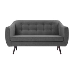 Sofá Decorativo 2 Lugares Pés Palito Cuddle Linho Cinza G17 - Gran Belo