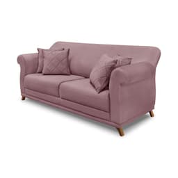 Sofá Decorativo 200cm 3 Lugares com 4 Almofadas Armstrong Veludo Lilás G63 - Gran Belo