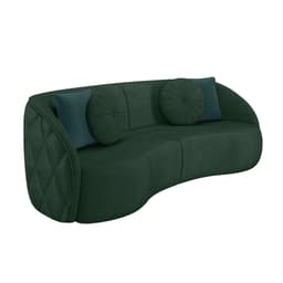 Sofá Decorativo 240cm com Almofadas Redondas Clarke Veludo Verde G45 - Gran Belo