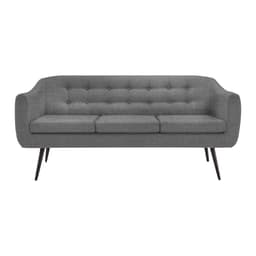 Sofá Decorativo 3 Lugares Pés Palito Cuddle Linho Cinza G17 - Gran Belo