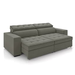 Sofá Decorativo Hugo 2 Lugares 208cm Reclinável e Retrátil Veludo Cinza G45 - Gran Belo