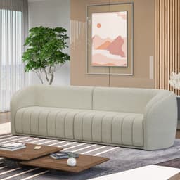 Sofá Decorativo Sala de Estar 292cm Adam 4 Lugares Boucle Off White G45 - Gran Belo