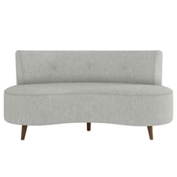 Sofá Living 2 Lugares 135cm Pés Palito Estrutura em Madeira Aang  Linho Cinza G33 - Gran Belo