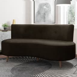 Sofá Living 2 Lugares 160cm Aang Pés Palito Veludo Marrom G33 - Gran Belo