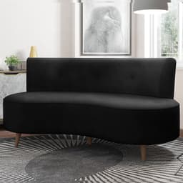 Sofá Living 2 Lugares 160cm Aang Pés Palito Veludo Preto G33 - Gran Belo