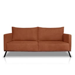 Sofá Living 2 Lugares com Pés de Ferro Almofadas Soltas 180cm Saiph Bouclê Terracota G63 - Gran belo