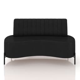 Sofá Living Decorativo 2 Lugares 1,60M Katara Pés de Ferro PU Preto G33 - Gran Belo