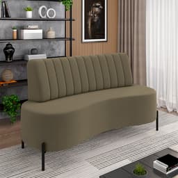 Sofá Living Decorativo 2 Lugares 1,60M Katara Pés de Ferro Veludo Castor G33 - Gran Belo