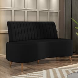 Sofá Living Decorativo 2 Lugares 1,60M Katara Preto Veludo G33 - Gran Belo