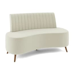 Sofá Living Katara 1,35M 2 Lugares Pés Madeira Mel Veludo Bege Claro G33 - Gran Belo