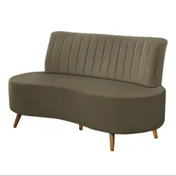 Sofá Living Katara 1,60M 2 Lugares Pés Madeira Mel Veludo Capuccino G33 - Gran Belo