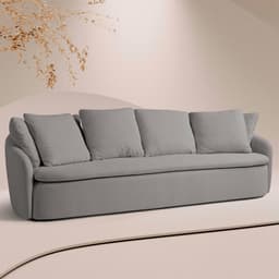 Sofá Living Sala de Estar Toscana 270cm 3 Lugares Veludo Luxo Cinza G92 - Gran Belo