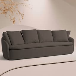 Sofá Living Sala de Estar Toscana 270cm 3 Lugares Veludo Luxo Marrom G92 - Gran Belo