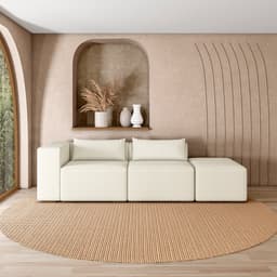 Sofá Versátil Sala de Estar Atlanta 298cm Modulado Bouclê Branco G52 - Gran Belo