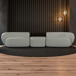 Sofá Versátil Sala de Estar Egito 342cm Modulado Bouclê Cinza G52 - Gran Belo