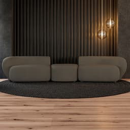 Sofá Versátil Sala de Estar Egito 382cm Modulado Veludo Marrom G52 - Gran Belo