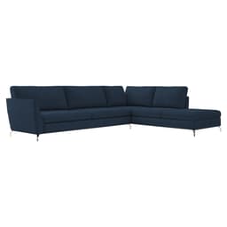 Sofá de Canto Chaise Direito 307 cm Olívia Suede Azul G52 - Gran Belo
