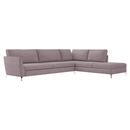 Sofá de Canto Chaise Direito 307 cm Olívia Suede Rosê G52 - Gran Belo