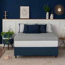 Base para Cama Box King Guldi com Guarda Objetos Azul