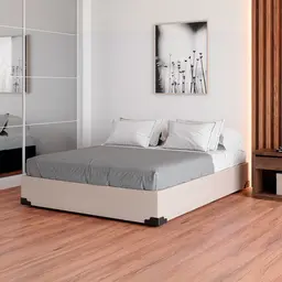 Cama Box Casal Joe Linho Cru com Colchão Guldi Mola Ensacada Original Firme (25x138x188) Azul e Branco