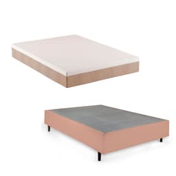 Cama Box King com Colchão Guldi Comfort com Massageador Quântico Molas Ensacadas (30x193x203) Bege e Branco