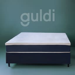 Cama Box King com Colchão Mola Ensacada Mola Ensacada Guldi Macio Branco e Azul