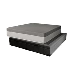 Cama Box Queen Martin Premium Linho Grafite com Colchão Guldi Dream Mola Ensacada (30x158x198) Cinza e Branco
