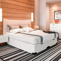 Cama Box Queen Martin Premium Revestimento Sintético Branco com Colchão Guldi Mola Ensacada Original Firme (25x158x198) Azul e Branco