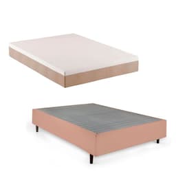 Cama Box Queen com Colchão Guldi Comfort com Massageador Quântico Molas Ensacadas (30x158x198) Bege e Branco