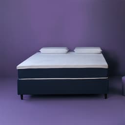 Cama Box Queen com Colchão Mola Ensacada Guldi Firme e 2 Travesseiros Guldi Nasa Viscoelástico Azul e Branco