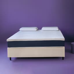 Cama Box Queen com Colchão Mola Ensacada Guldi Macio e 2 Travesseiros Guldi Nasa Viscoelástico Natural, Azul e Branco