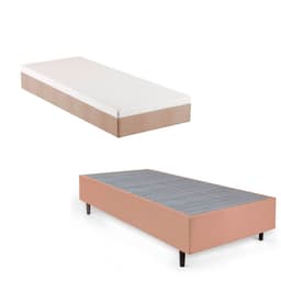 Cama Box Solteiro King com Colchão Guldi Comfort com Massageador Quântico Molas Ensacadas (30x96x203) Bege e Branco