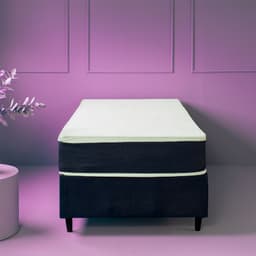 Cama Box Solteiro King com Colchão Mola Ensacada Guldi Macio Branco e Azul