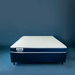 Cama Box Viúva com Colchão Guldi Duplo Plus D28 Branca e Azul