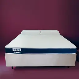 Cama Box com Colchão King Guldi Duplo D28 e 2 Travesseiros Guldi Soft Nasa Branco e Bege