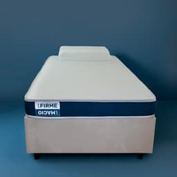 Cama Box com Colchão Solteiro Guldi Duplo D28 e 1 Travesseiro Guldi Soft Nasa Branco e Bege